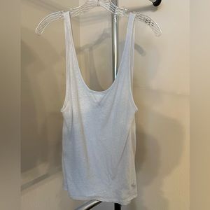 Abercrombie and Fitch V Neck Front/Back White Tank Top - Small